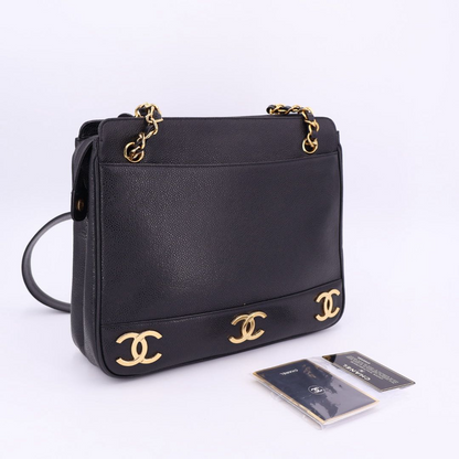Chanel Triple Coco Mark Chain Tote Bag Women