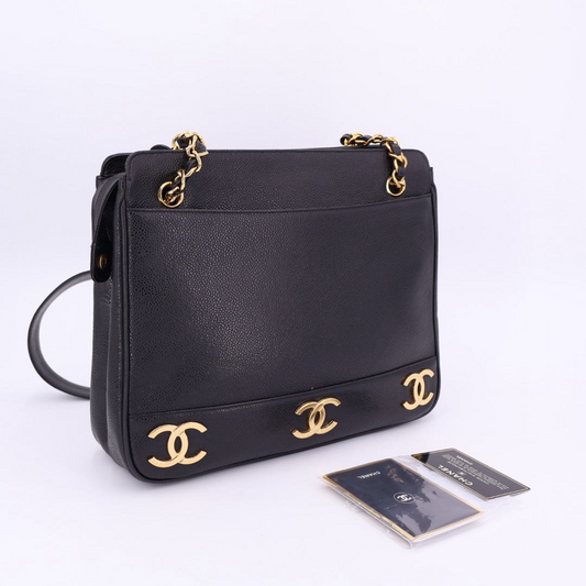 Chanel Triple Coco Mark Chain Tote Bag Women
