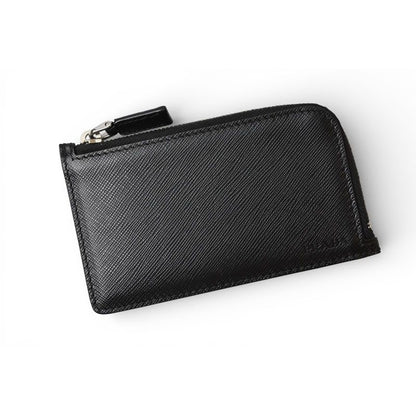 Prada Fragment Case Card Coin Logo Leather Nero Black 2 Mc021 — view 2