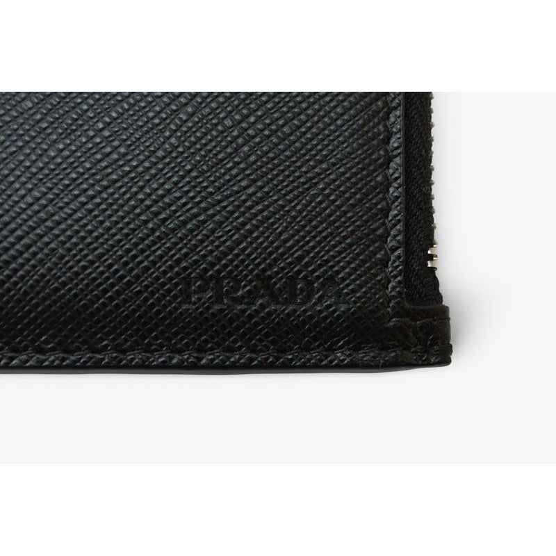 Prada Fragment Case Card Coin Logo Leather Nero Black 2 Mc021 — view 4