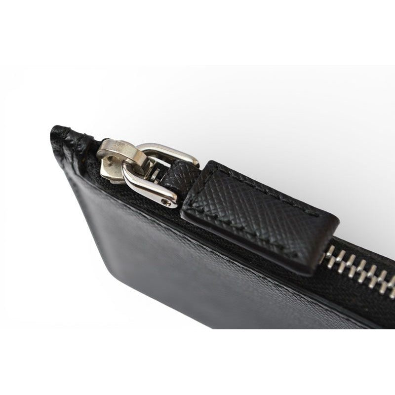 Prada Fragment Case Card Coin Logo Leather Nero Black 2 Mc021 — view 5