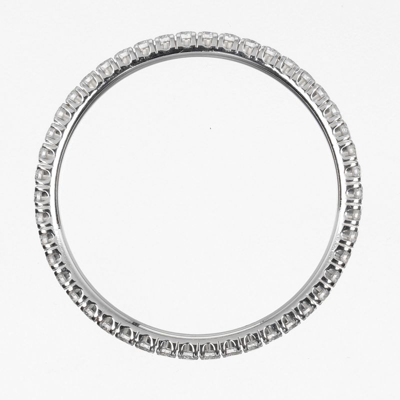 Cartier Etancel Full Eternity 18kwhite Gold With Diamonds #7.5 Ladies 1.1g Ring