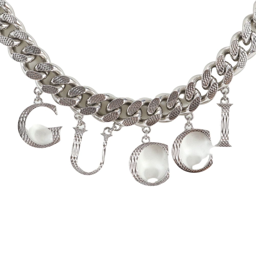 Gucci Script Logo Choker Necklace Silver — view 2