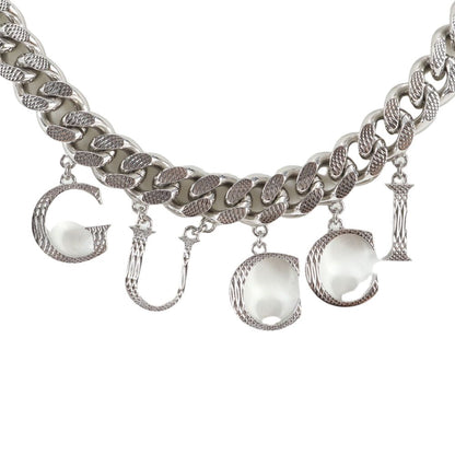 Gucci Script Logo Choker Necklace Silver — view 2