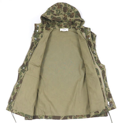Celine 22SS 2w565060o 100% Cotton Camouflage Hooded Military Vest Khaki 50 Made