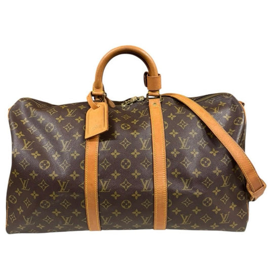 Louis Vuitton Keepall Monogram Shoulder Bag Canvas Brown