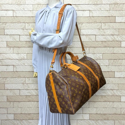 Louis Vuitton Keepall Monogram Shoulder Bag Canvas Brown — view 2