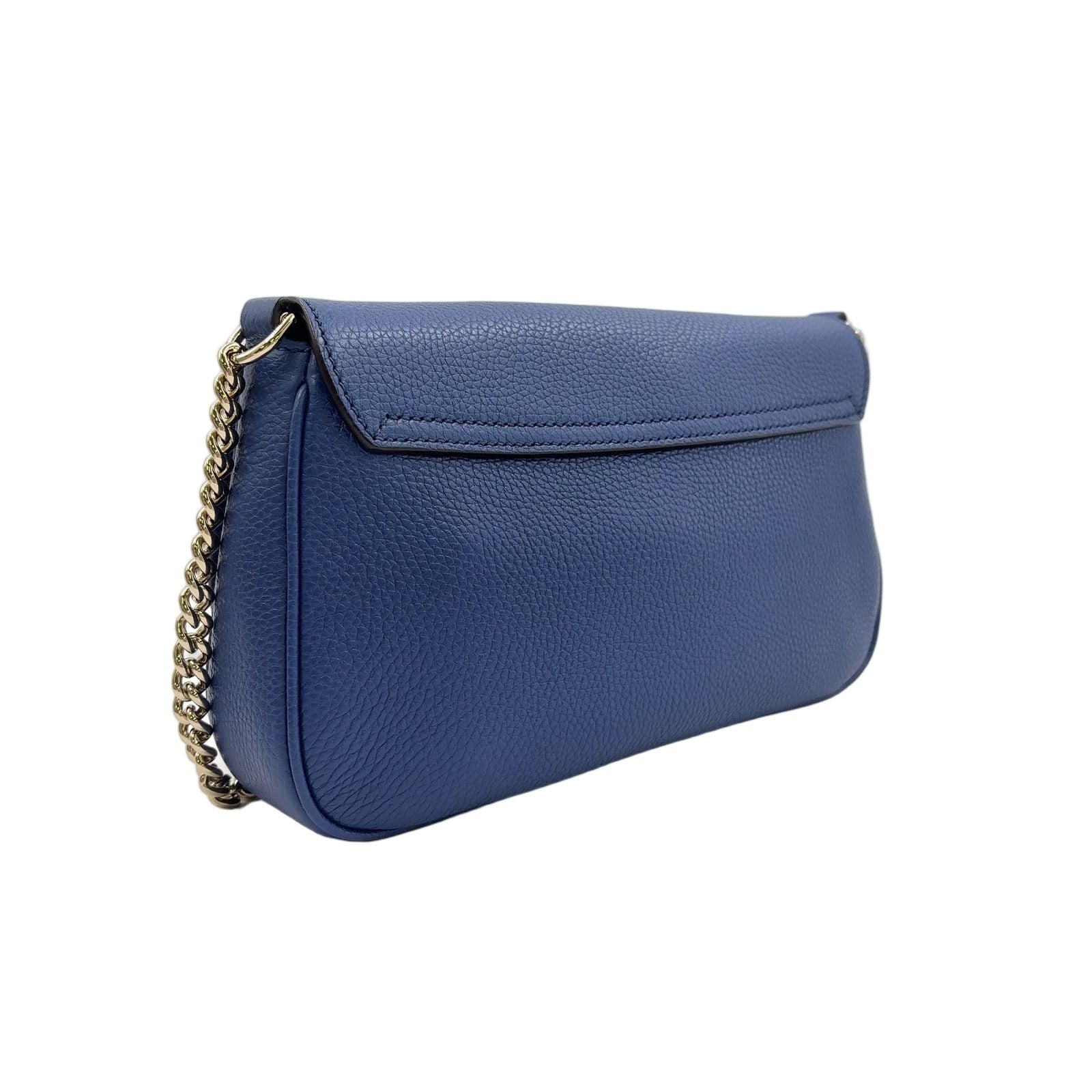 Gucci Soho Leather Blue Chain Shoulder Bag Silver — view 2