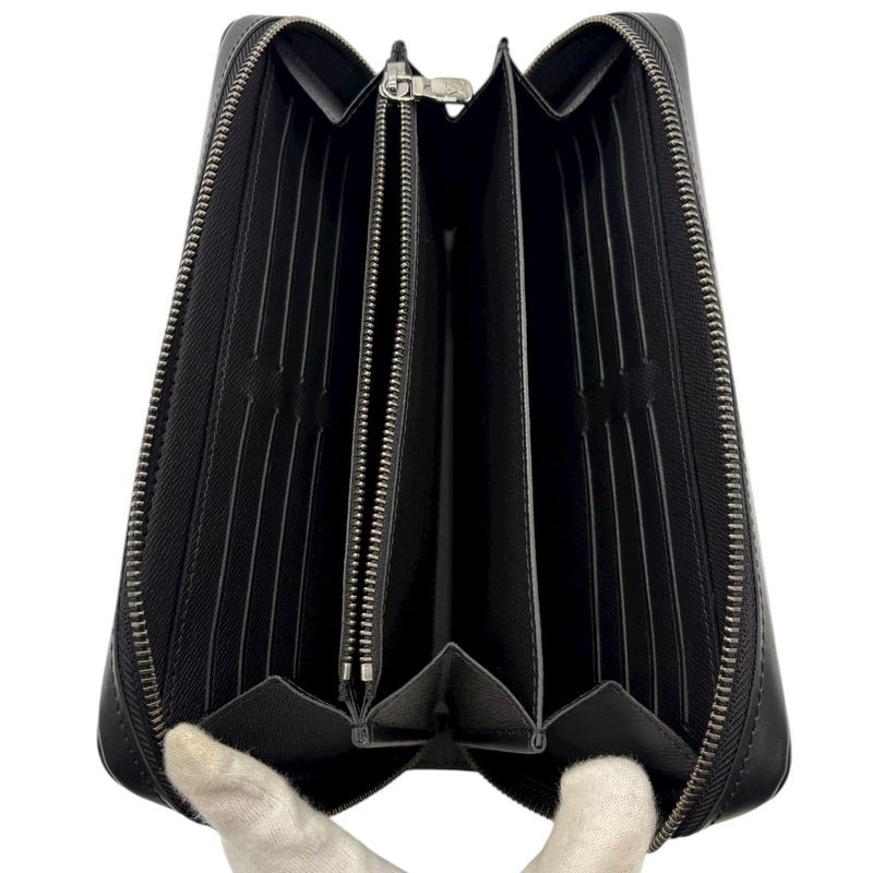 3232 Louis Vuitton Long Wallet Zippy XL M61698 Monogram Eclipse LV Wallet Black