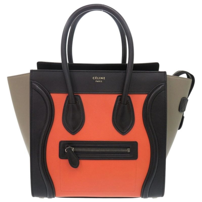 Celine Luggage Micro Shopper Leather Multicolor Handbag 0497