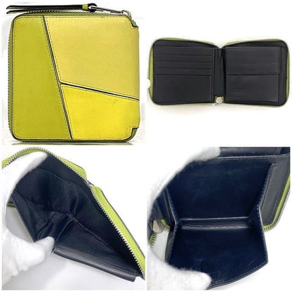 Loewe Round Zipper Fold Wallet Ec22962 Yellow