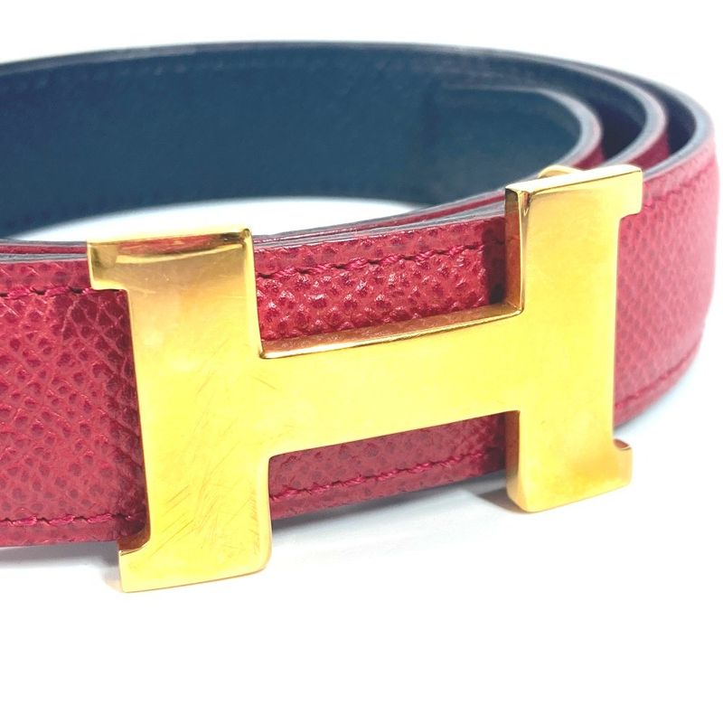 Hermes Belt H Belt Constance Mini Leather Red And Navy
