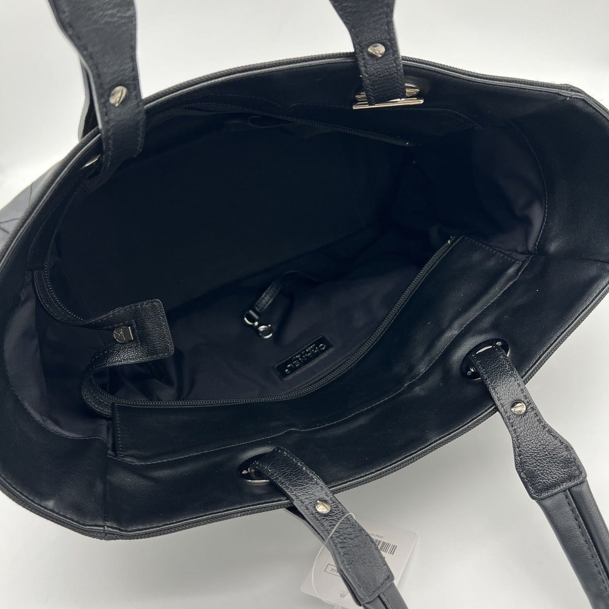 Chanel Paris Biarritz Tote MM 2-Way Nylon Leather Black Silver — view 13