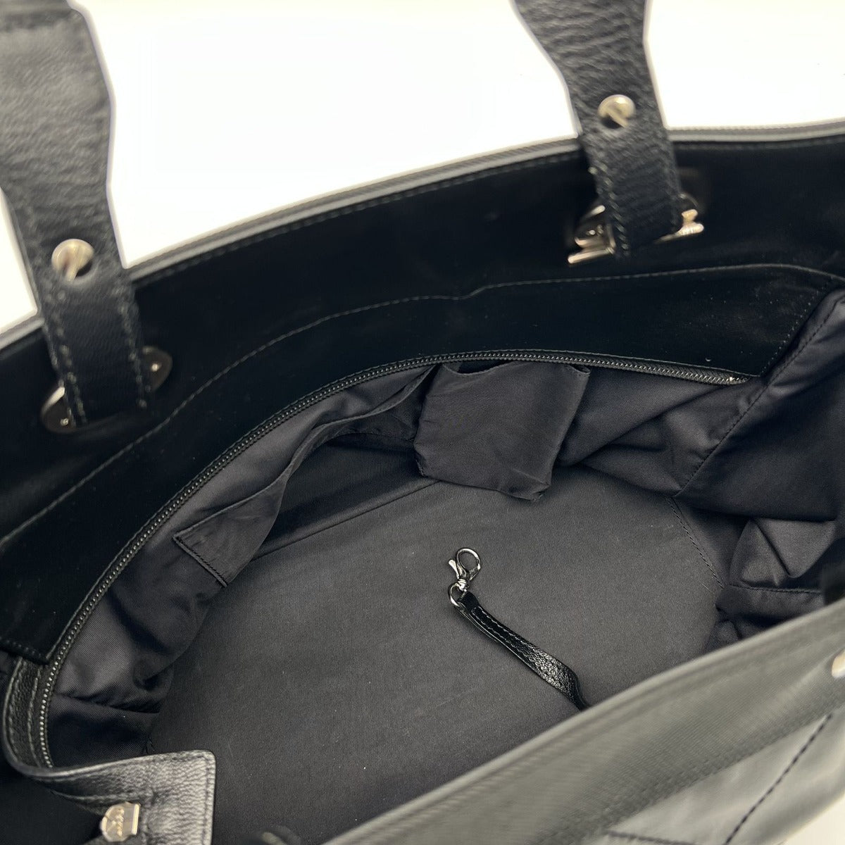 Chanel Paris Biarritz Tote MM 2-Way Nylon Leather Black Silver — view 15