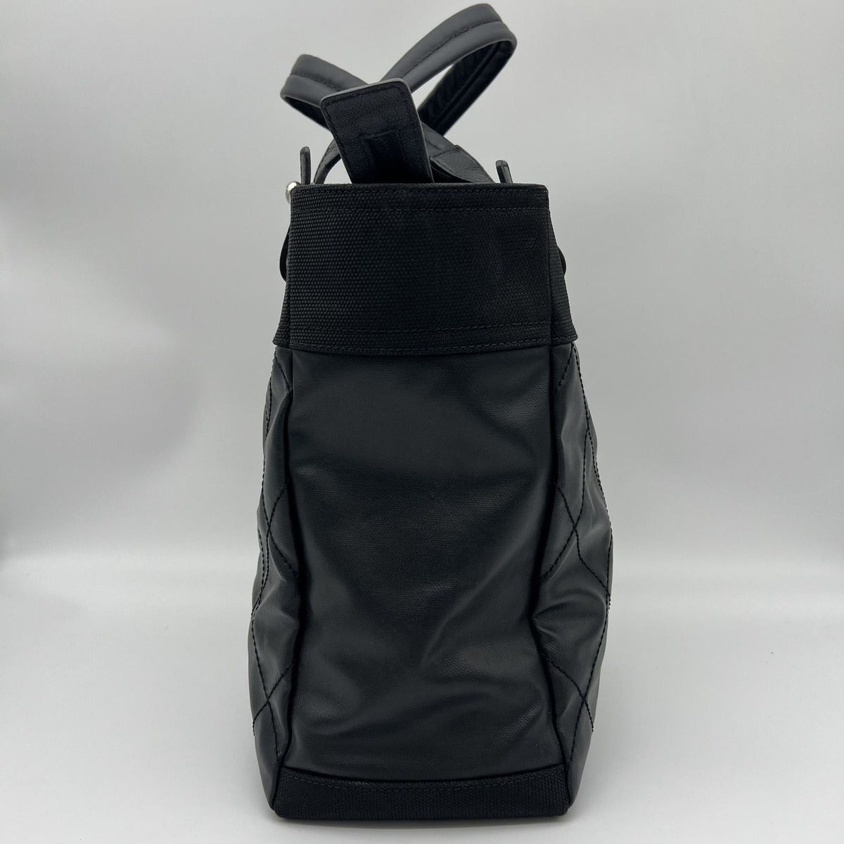 Chanel Paris Biarritz Tote MM 2-Way Nylon Leather Black Silver — view 8
