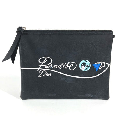 Dior Clutch Logo Leather Black