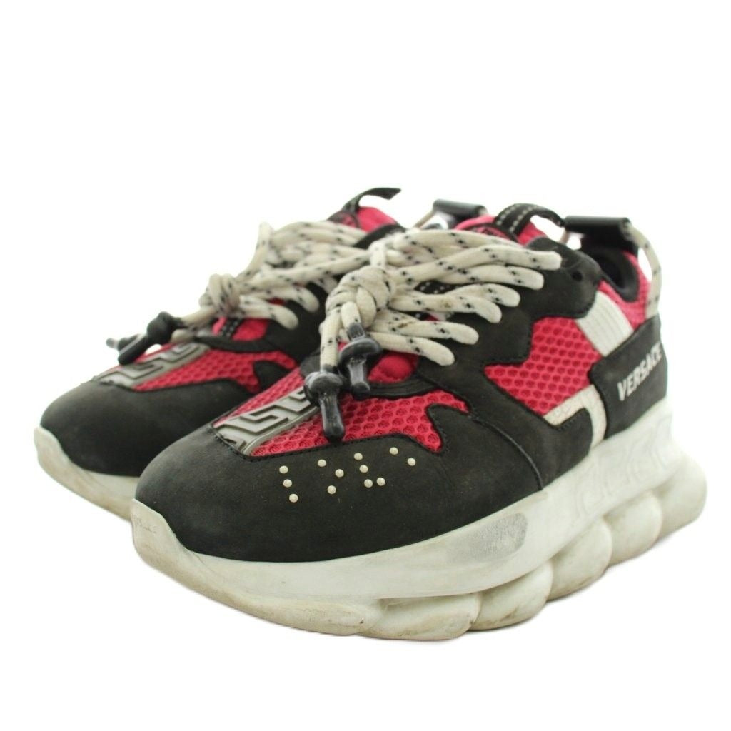 Versace Chain Reaction Sneakers Shoes Thick Sole 36 Multicolor Pink Black White