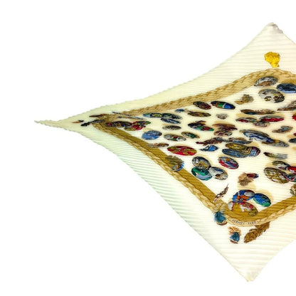Hermes Pleated Scarf Silk Couvee D'hermes Chicks White — view 2