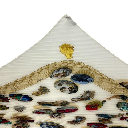 Hermes Pleated Scarf Silk Couvee D'hermes Chicks White — view 4