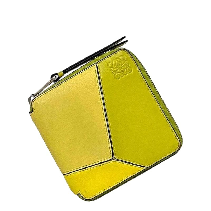 Loewe Round Zipper Fold Wallet Yellow