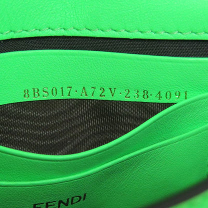 Fendi FF Zucca Pattern 2WAY Handbag Green Calf Women Leather Strap Crossbody