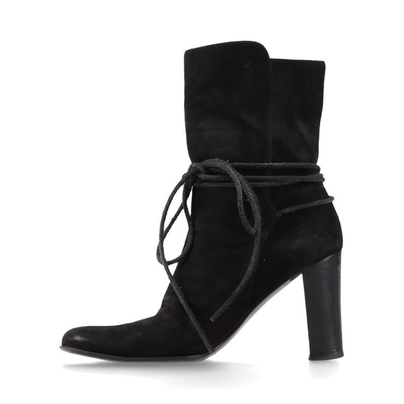 Hermes Suede Boots Women's 36 Semelle CUIR Black Made In Italy