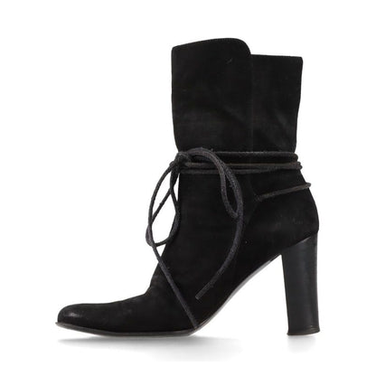 Hermes Suede Boots Women's 36 Semelle CUIR Black Made In Italy