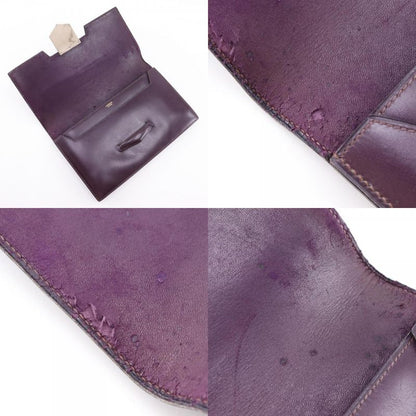 Hermes FACO Vintage Box Calf Bordeaux I Ladies Clutch Bag