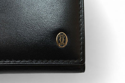 Cartier Key Case Key Holder Cartier Pasha Calf Leather Black Gold Hardware