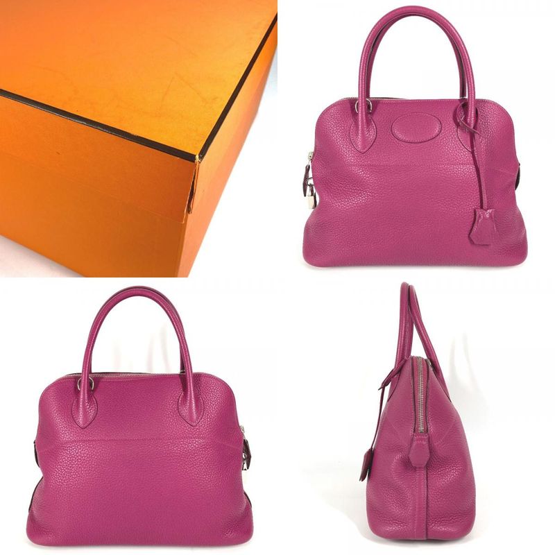 Hermes Handbag Bollide 31 Bollide 31 Taurillon Clemence Tosca Purple