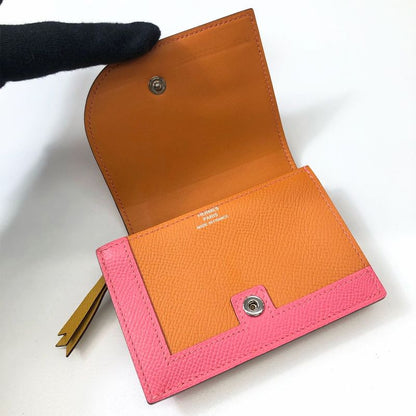 Hermes Camaille Mini Coin Case Veau Epsom Orange Pink