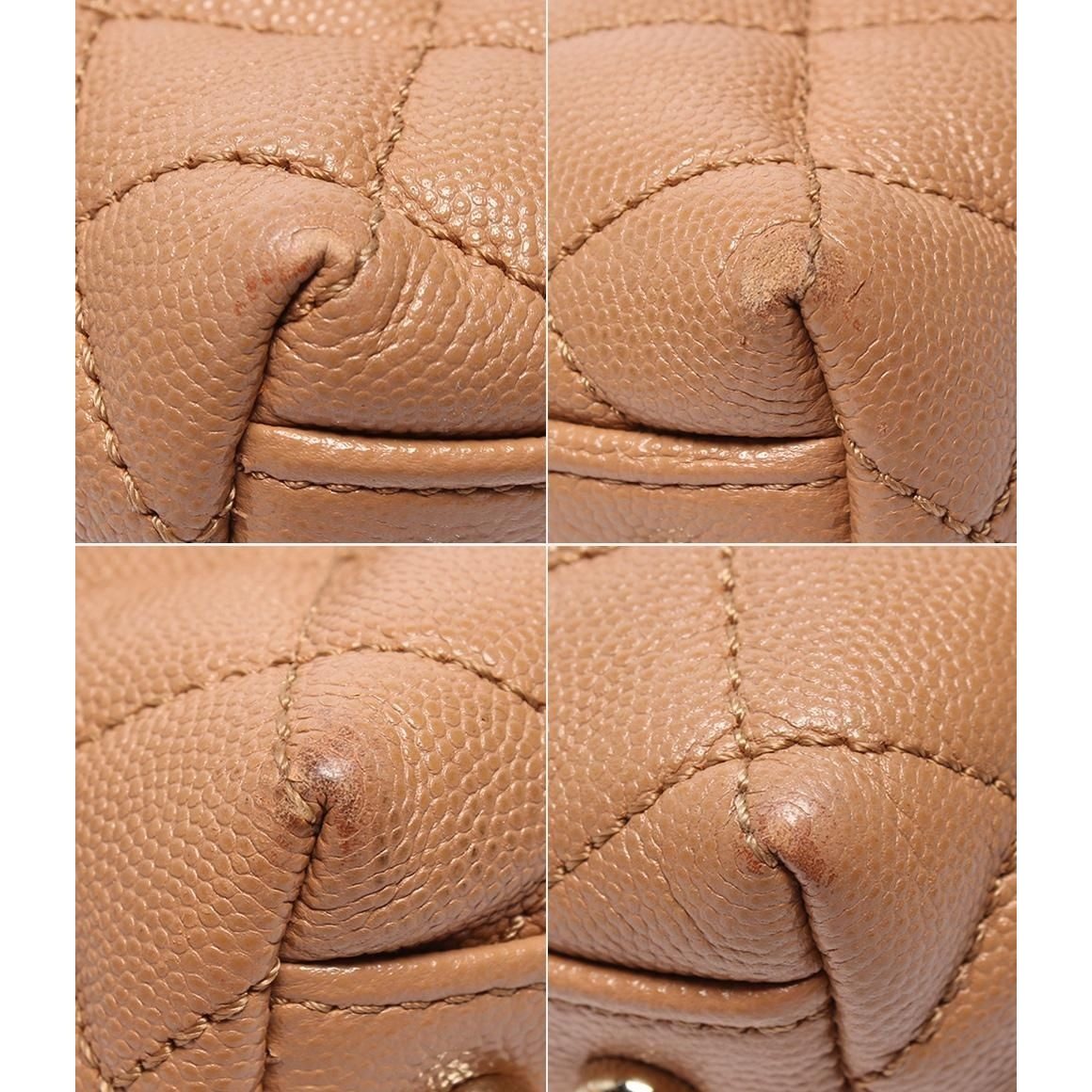 Chanel 2-Way Shoulder Bag Quilted Gold Caviar Leather Coco Handle 29 — view 5