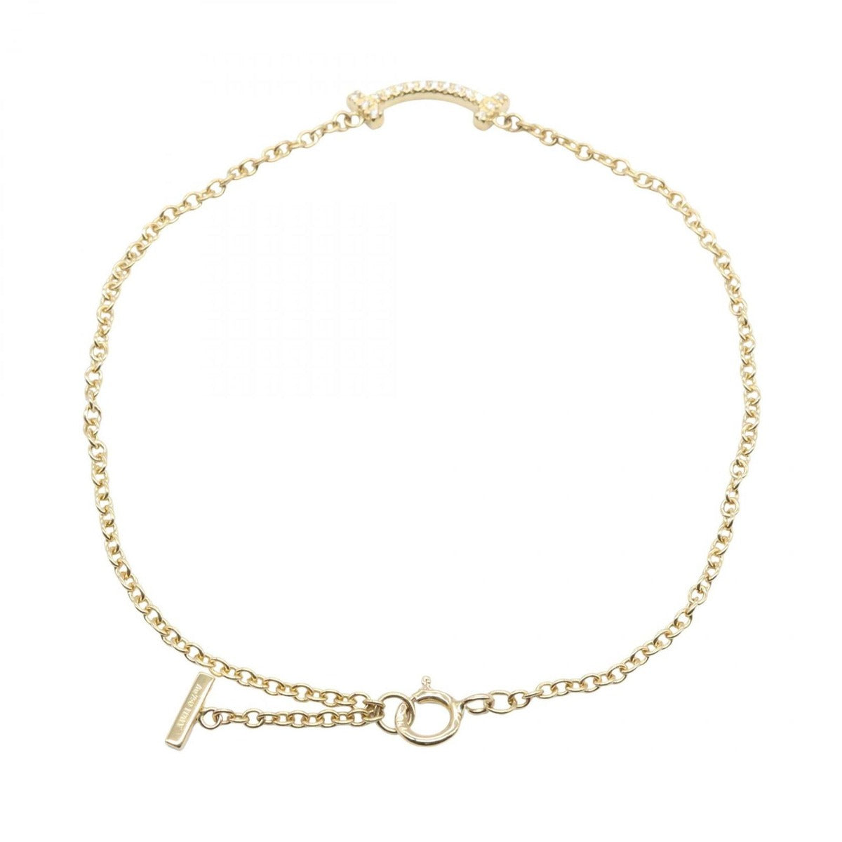 Tiffany & Co Bracelet T Smile Mini Diamond Gold Clear — view 2