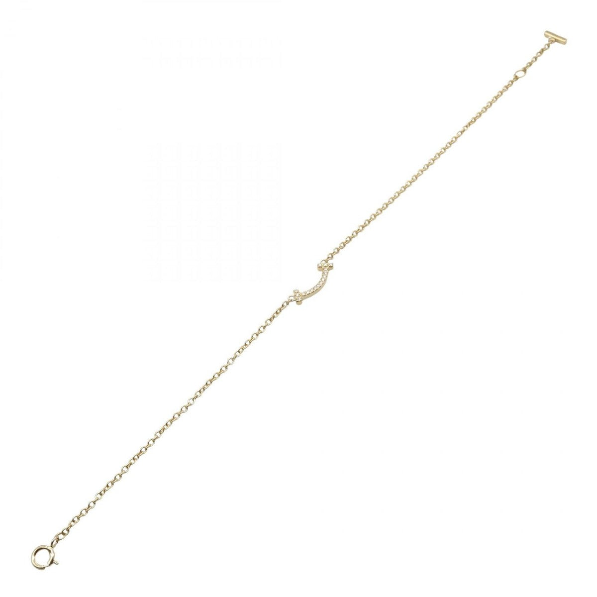 Tiffany & Co Bracelet T Smile Mini Diamond Gold Clear — view 3