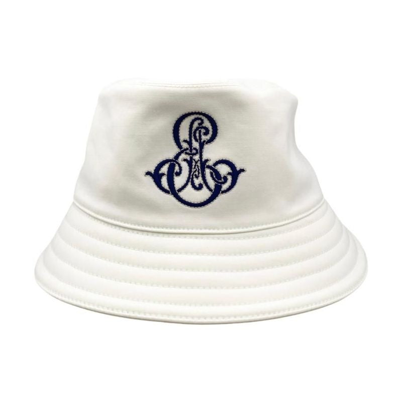 Hermes Hat Bucket Harper Emile Size 58 Cotton White Navy