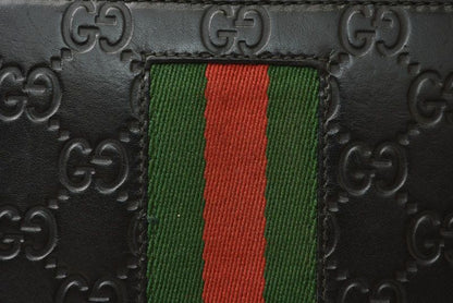 Gucci Wallet Gucci Long Wallet Round Zipper Webline Guccissima Black 408831