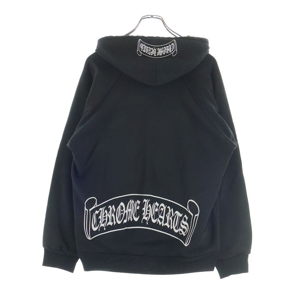 Chrome Hearts Vintage Scroll Label Hoodie Back Print Pullover Black