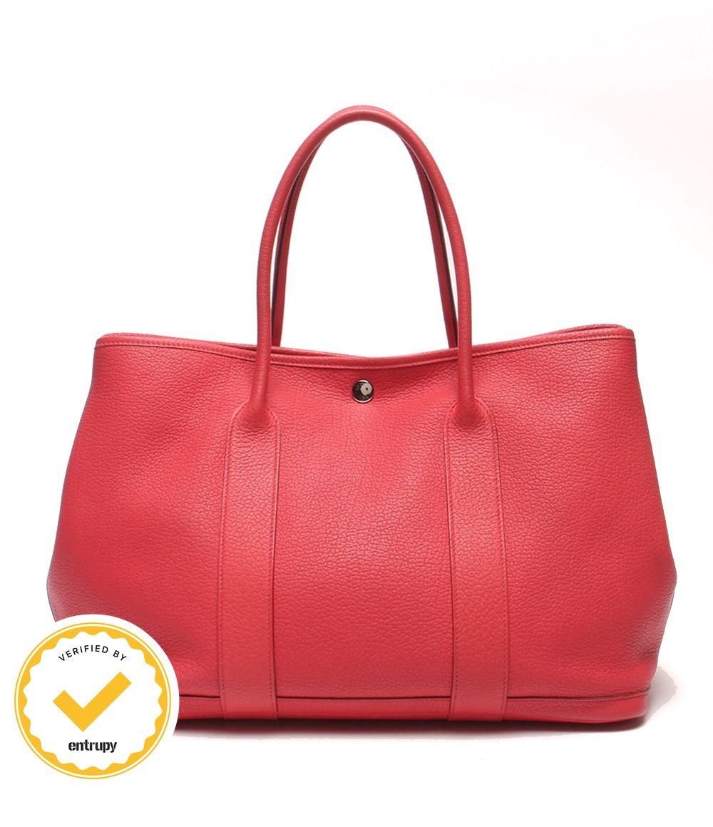 Hermes Tote Bag Silver Taurillon Clemence Garden Party PM