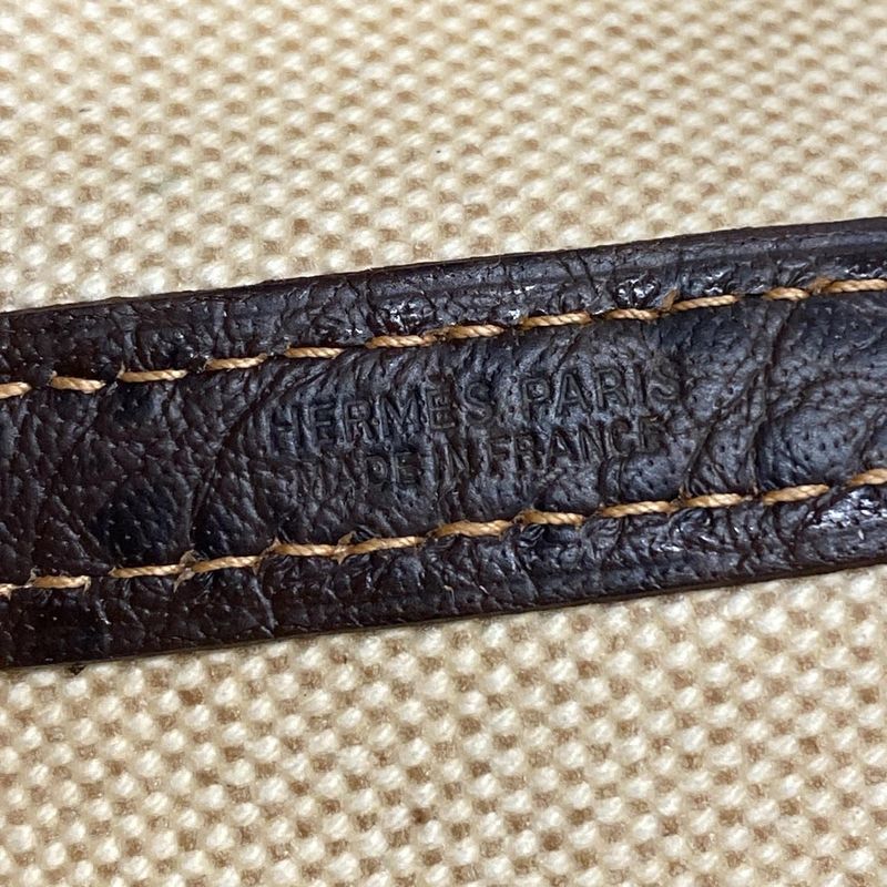 Hermes Garden Party TPM Ivory And Dark Brown Leather