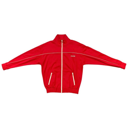 Celine Jacket Zip Up Track XS Polyester Logo Red