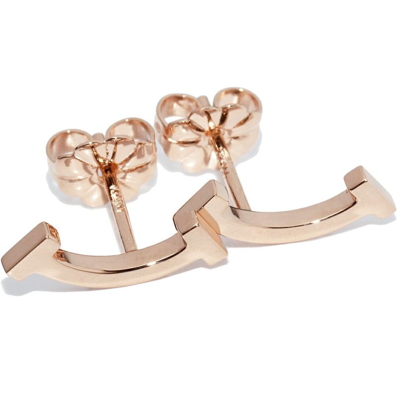 Tiffany & Co Earrings 18K Pink Gold T-Smile