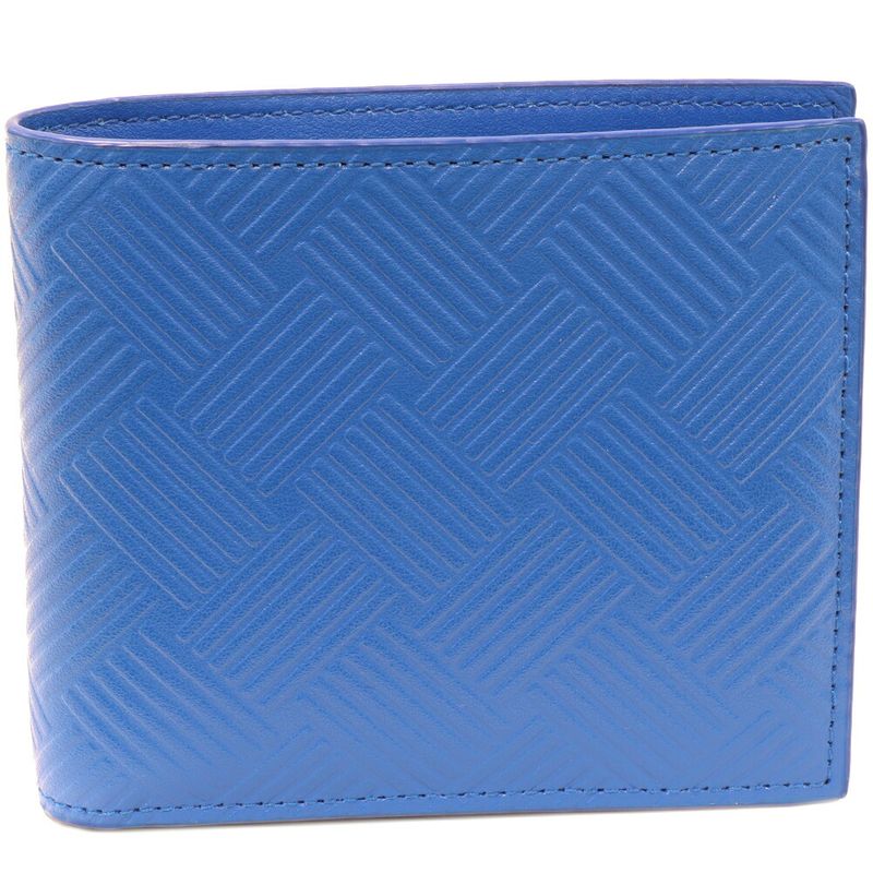 Bottega Veneta Bifold Wallet With Coin Purse Calf Blue 605722