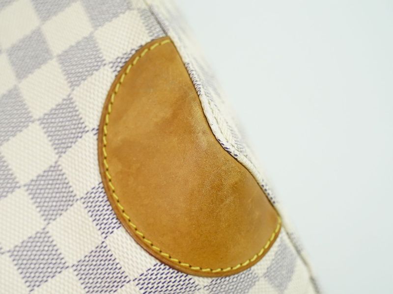 Authentic Louis Vuitton LV Hampstead PM Damier Azure Tote Handbag White N51207