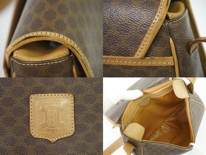 Authentic Celine Macadam Shoulder Bag Pochette PVC Brown Macadam Bag Pre-owned