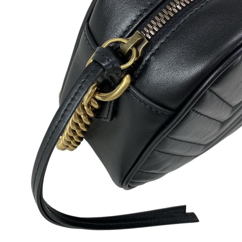 Gucci Shoulder Bag GG Marmont Quilted Small Shoulder Bag 447632 Black Chain