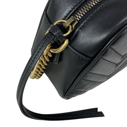 Gucci Shoulder Bag GG Marmont Quilted Small Shoulder Bag 447632 Black Chain
