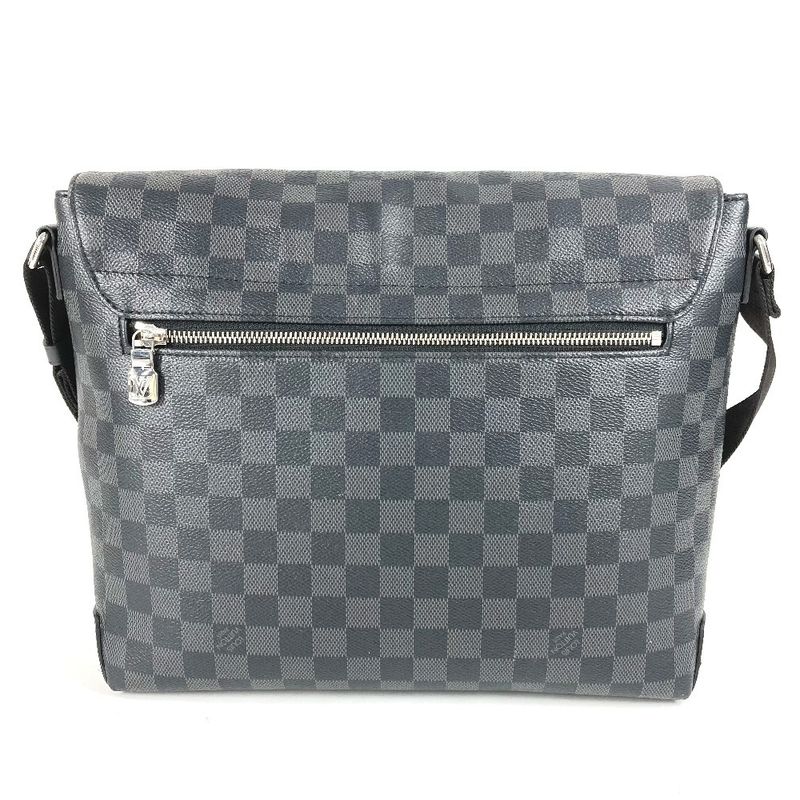 Louis Vuitton Shoulder Bag District MM NV2 N40350 Damier Graphite Canvas Black