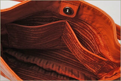 Prada Tote Shoulder Bag Prada Vintage Leather Light Orange