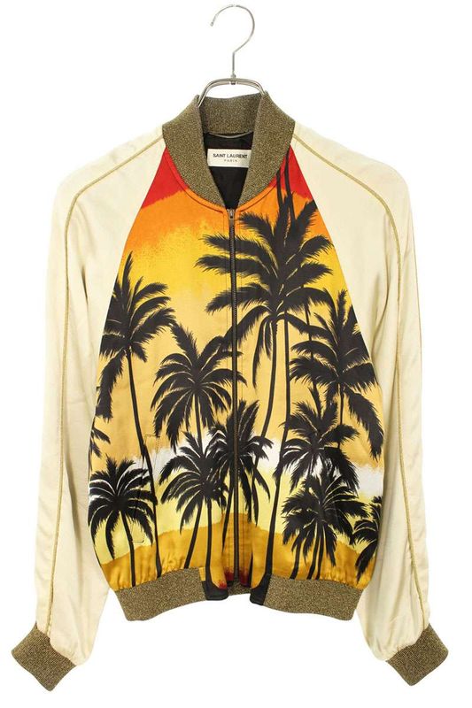 Saint Laurent Paris 16SS 419263 Y548k Palm Tree Ska Jean Souvenir Blouson Men's