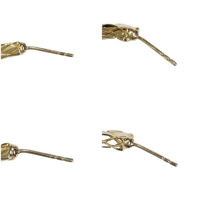 Chanel Hoop Earrings Rhinestone Materasse Coco Chain Leather Lambskin Black